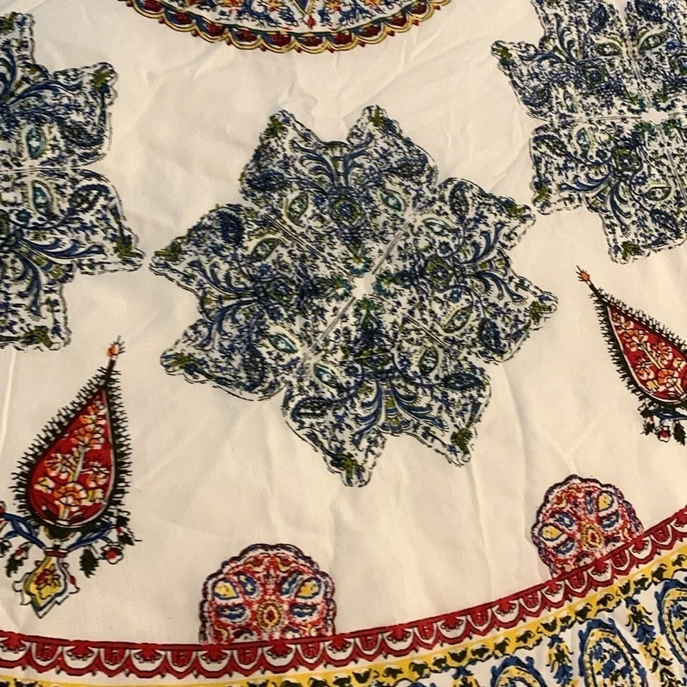 D Studio king  Bedding comforter medallion floral white bohemian cotton‎